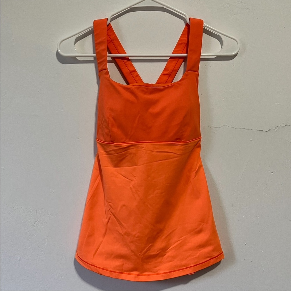 Lululemon Orange Creamsicle Pop Top Speed Tank Top
